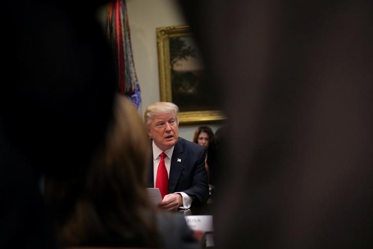 © Reuters. Presidente dos Estados Unidos, Donald Trump, durante encontro com líderes empresariais na Casa Branca