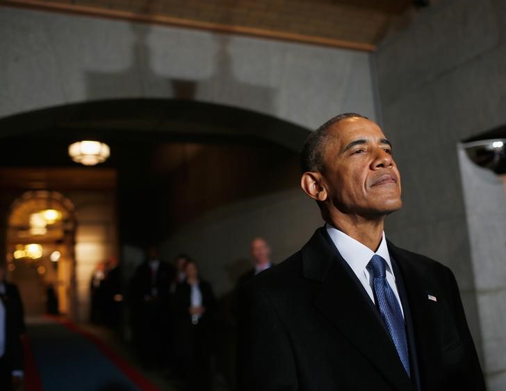 © Reuters. Ex-presidente dos Estados Unidos Barack Obama em frente ao prédio do Congresso dos EUA