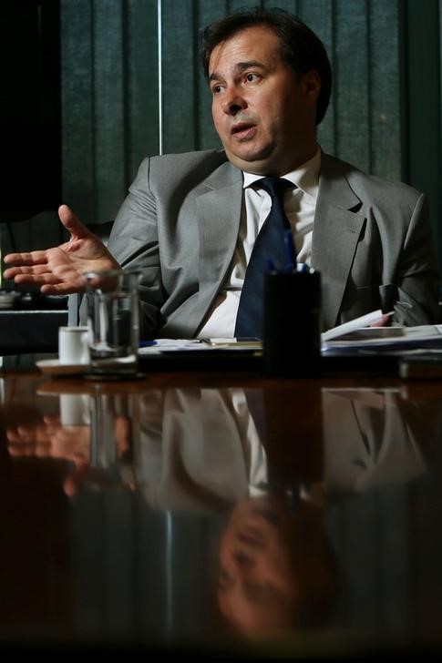 © Reuters. Presidente da Câmara dos Deputados, Rodrigo Maia, durante entrevista à Reuters em Brasília