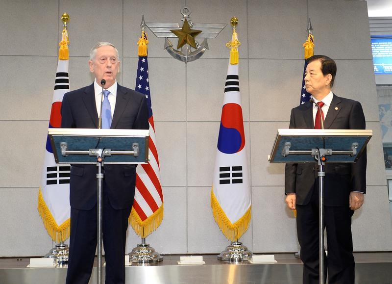 © Reuters. وزارة: أمريكا وكوريا الجنوبية تتفقان على نشر نظام ثاد هذا العام