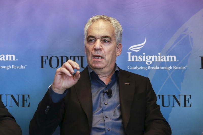 © Reuters. Erez Vigodman, President and CEO of Teva Pharmaceutical, participates in a panel discussion at the 2015 Fortune Global Forum in San Francisco