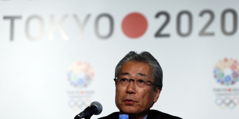 © Reuters. Japan Olympic Committee President Tsunekazu Takeda speaks during a news conference in support of the Tokyo 2020 summer Olympics candidacy in Buenos Aires