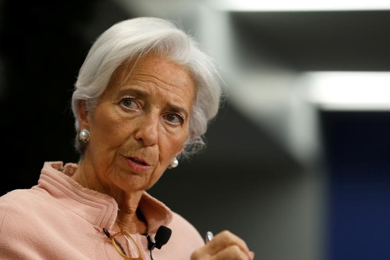 © Reuters. IMF Managing Director Christine Lagarde delivers remarks at the Atlantic Council in Washington