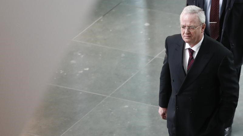 © Reuters. Former Volkswagen CEO Winterkorn arrives to testify at parliamentary committee on the carmaker's emissions scandal in Berlin