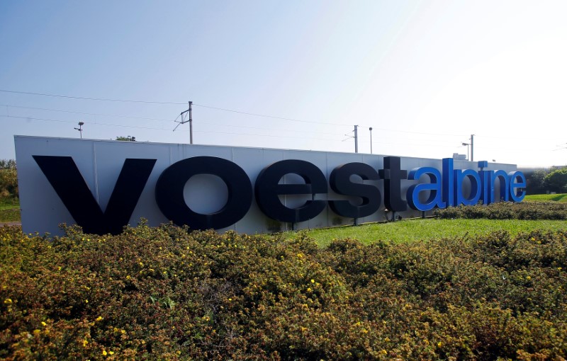 © Reuters. The logo of Austrian specialty steel maker Voestalpine is seen in front of the company's premises in Linz