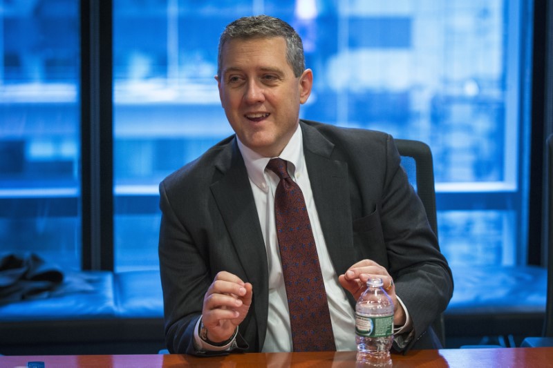 © Reuters. St. Louis Fed President James Bullard speaks about the U.S. economy during an interview in New York