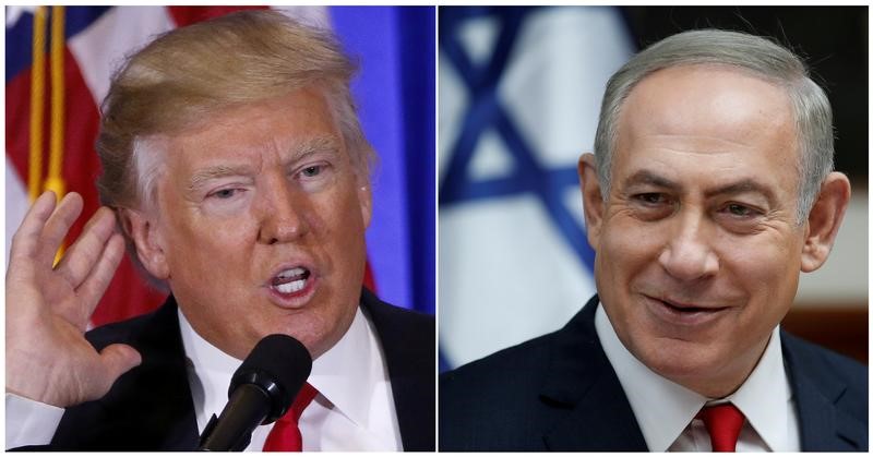 © Reuters. File photo combination of U.S. President Donald Trump and Israeli Prime Minister Benjamin Netanyahu