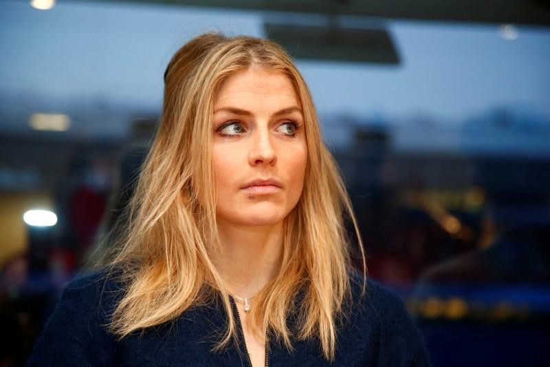 © Reuters. Norwegian cross country skier Therese Johaug before the start of a hearing in her doping case in Oslo