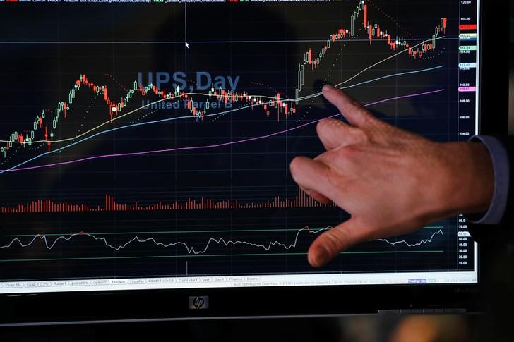 © Reuters. Трейдер работает на фондовой бирже Нью-Йорка