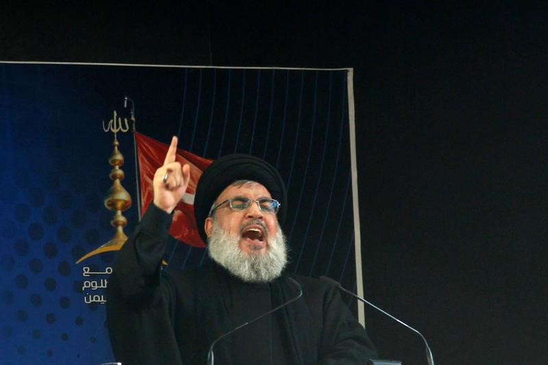 © Reuters. نصر الله: حزب الله يؤيد وقف إطلاق النار والمحادثات السياسية في سوريا