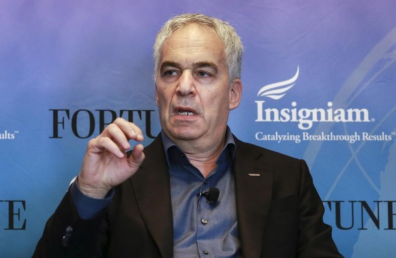 © Reuters. FILE PHOTO: Erez Vigodman, President and CEO of Teva Pharmaceutical, participates in a panel discussion at the 2015 Fortune Global Forum in San Francisco