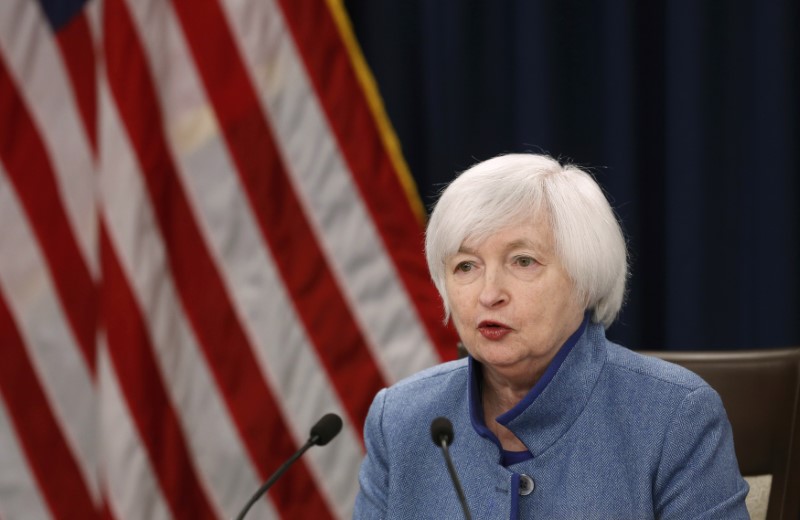 © Reuters. Federal Reserve  Chair Yellen holds news conference following FOMC meeting in Washington