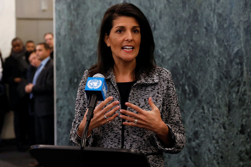 © Reuters. Embaixadora dos EUA na ONU, Nikki Haley