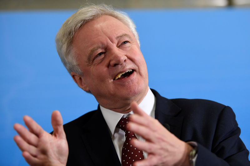 © Reuters. British Secretary of State for Exiting the European Union, David Davis during a press conference at Rosenbad in Stockholm