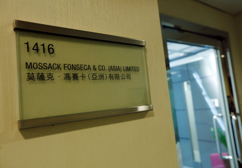 © Reuters. FILE PHOTO: A company name plate is displayed next to the entrance of Mossack Fonseca & Co. Limited in Hong Kong