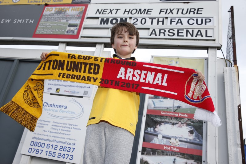 © Reuters. General view of and Arsenal fan outside the Borough Sports Ground