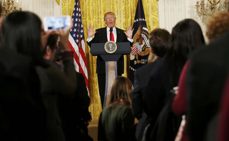 © Reuters. U.S. President Trump holds news conference at the White House in Washington