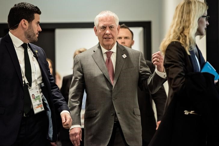 © Reuters. Secretário de Estado dos EUA, Rex Tillerson, em Bonn, na Alemanha