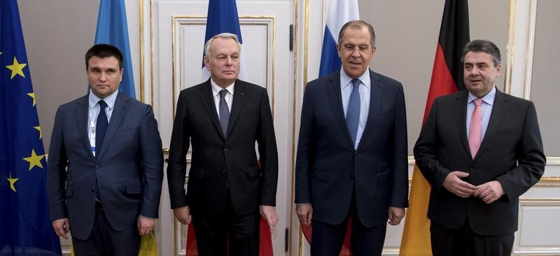 © Reuters. لافروف: التوصل لاتفاق لوقف إطلاق النار في أوكرانيا بدءا من 20 فبراير