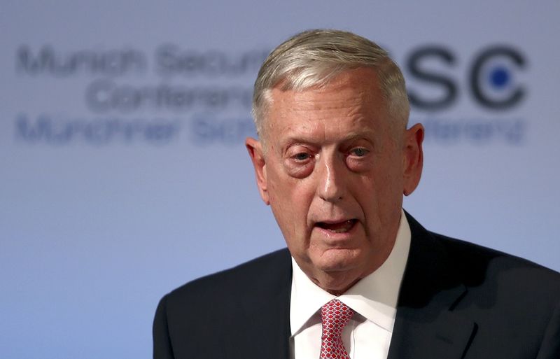 © Reuters. U.S. Defense Secretary Mattis speaks at the opening of the 53rd Munich Security Conference in Munich