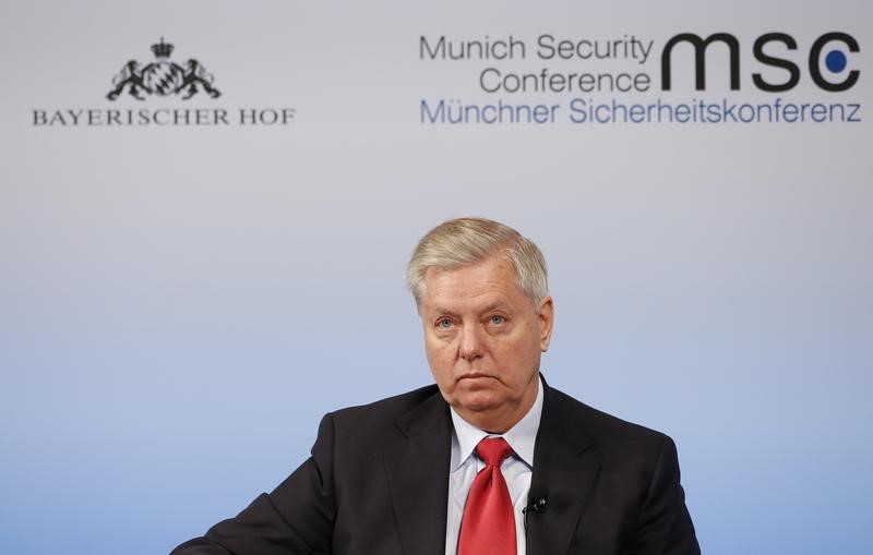© Reuters. U.S Senator Lindsey Graham attends the 53rd Munich Security Conference in Munich