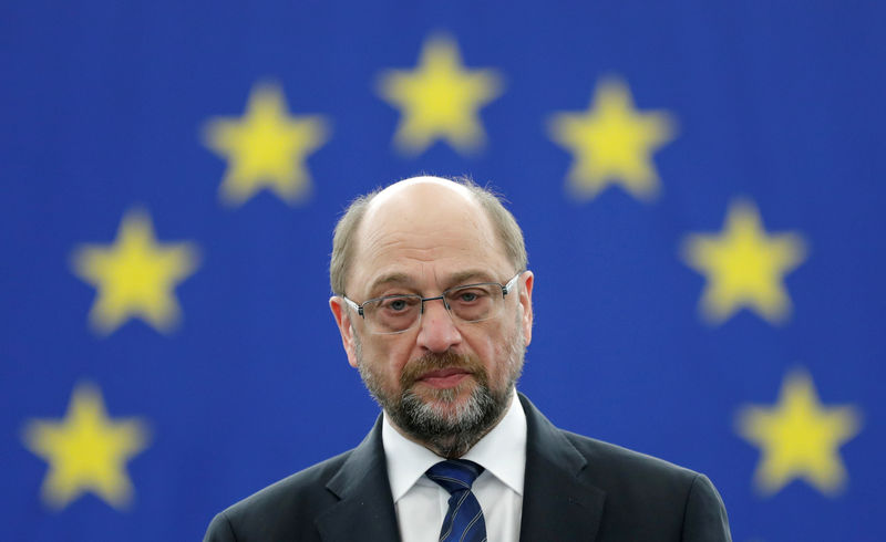 © Reuters. FILE PHOTO: Outgoing President of the European Parliament President Schulz attends the announcement of the candidates for the election to the office of the President at the European Parliament in Strasbourg