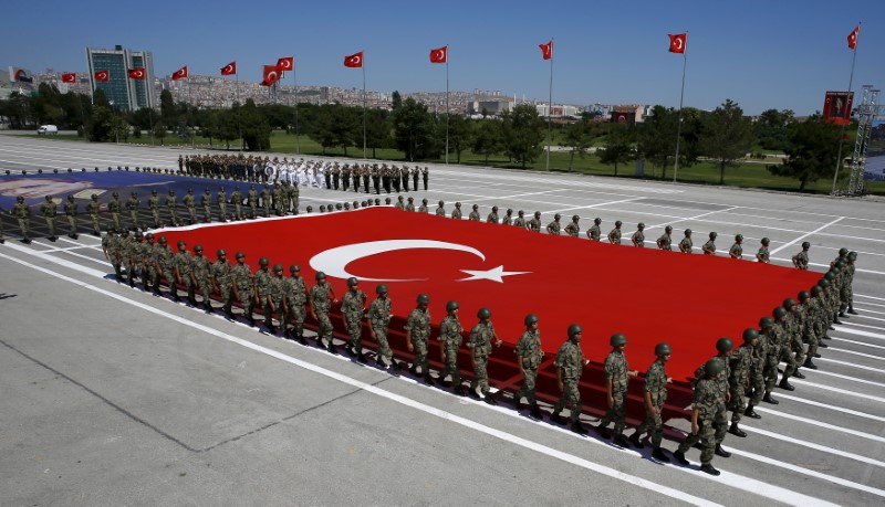 © Reuters. مسؤولون: تركيا تسمح للمجندات في الجيش بارتداء الحجاب