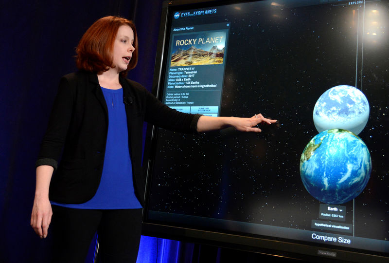 © Reuters. Hallan siete planetas de tamaño similar a la Tierra donde la vida podría ser posible