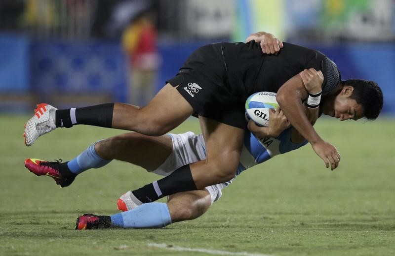 © Reuters. Rugby -  Men's Placing 5-6 - New Zealand v Argentina