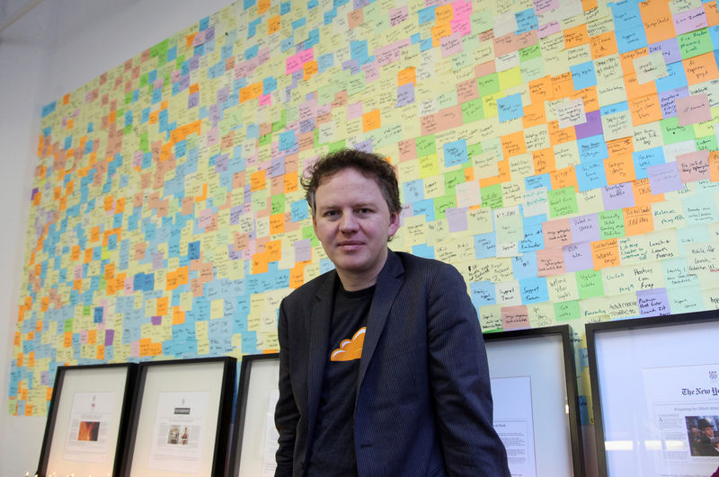© Reuters. FILE PHOTO:  Matthew Prince, chief executive at internet start-up company called CloudFlare, poses in his office in San Francisco