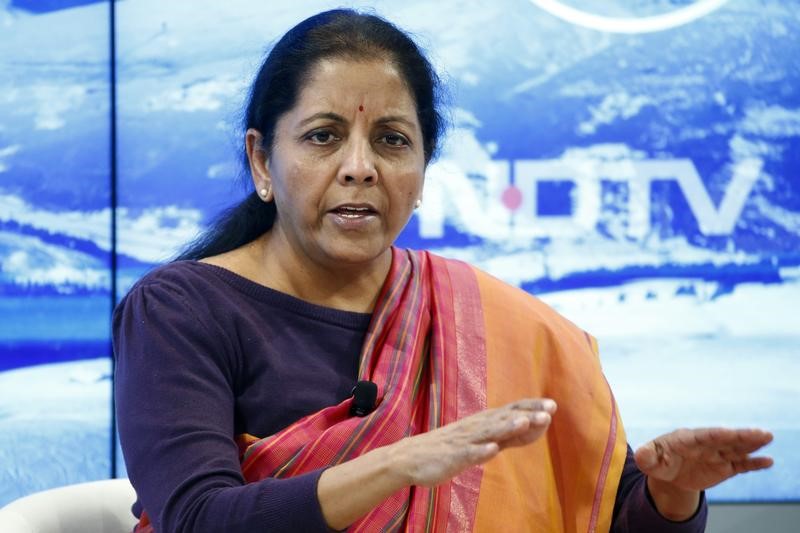 © Reuters. Sitharaman Minister of State for Commerce and Industry of India attends the WEF annual meeting in Davos