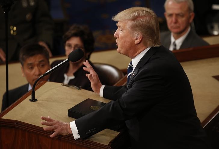 © Reuters. Presidente dos EUA, Donald Trump, durante discurso ao Congresso