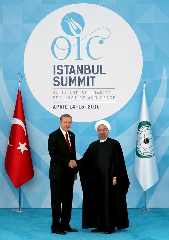 © Reuters. رئيسا إيران وتركيا يلتقيان لنزع فتيل التوتر بين البلدين