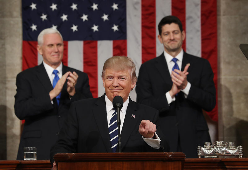 © Reuters. Presidente dos Estados Unidos, Donald Trump, durante discurso ao Congresso