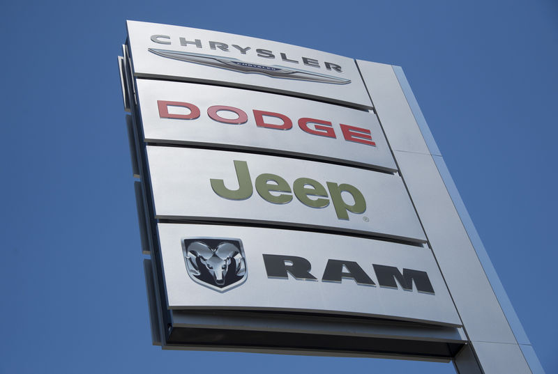 © Reuters. FILE PHOTO - Auto dealership selling the Jeep Grand Cherokee in Los Angeles