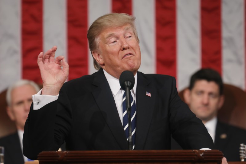 © Reuters. US President Trump addresses Joint Session of Congress in Washington