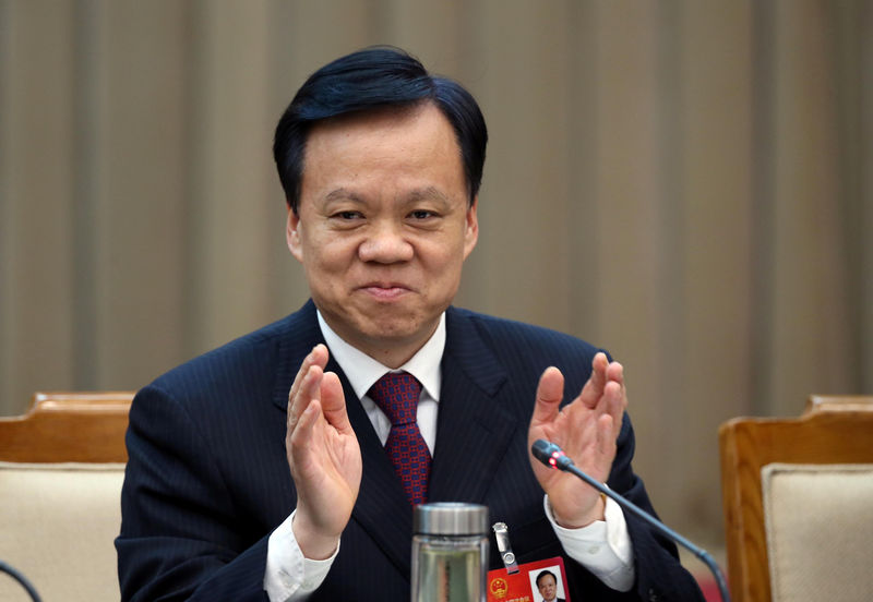 © Reuters. Guizhou Communist Party boss Chen Miner attends a meeting in Beijing