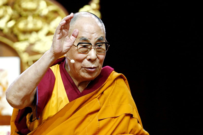 © Reuters. Dalai Lama, líder espiritual tibetano, durante evento na Itália