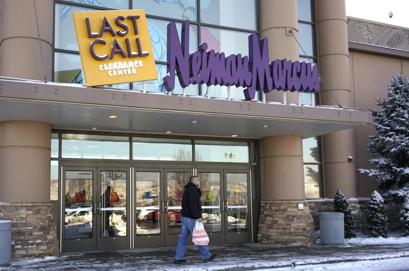 © Reuters. File Photo: A customer walks by the Neiman Marcus Last Call store in Golden