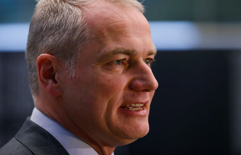 © Reuters. Kengeter, CEO of Deutsche Boerse attends the initial public offering of Scale at the Frankfurt stock exchange in Frankfurt,