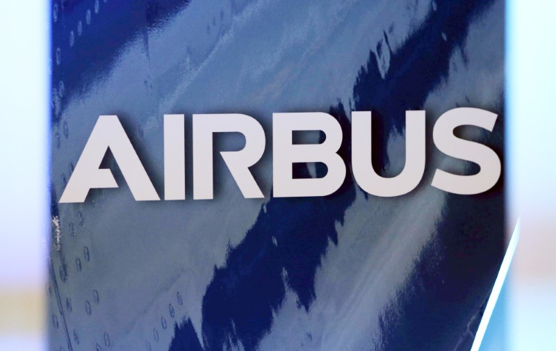 © Reuters. The logo of Airbus group is pictured in Colomiers