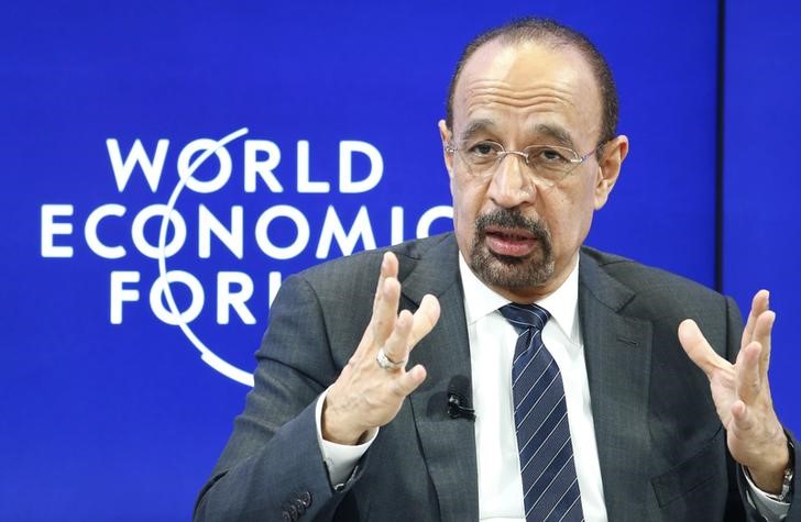 © Reuters. al-Falih Saudi energy minister attends the WEF annual meeting in Davos