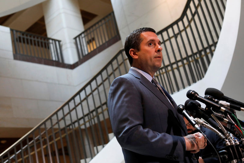 © Reuters. House Permanent Select Committee on Intelligence Chairman Devin Nunes (R-CA) speaks to the media about President Donald Trump's allegation that his campaign was the target of wiretaps