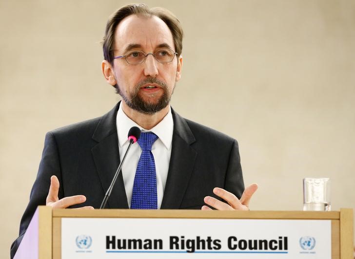 © Reuters. Alto comissário da ONU para os direitos humanos, Zeid Ra'ad al-Hussein, em Genebra