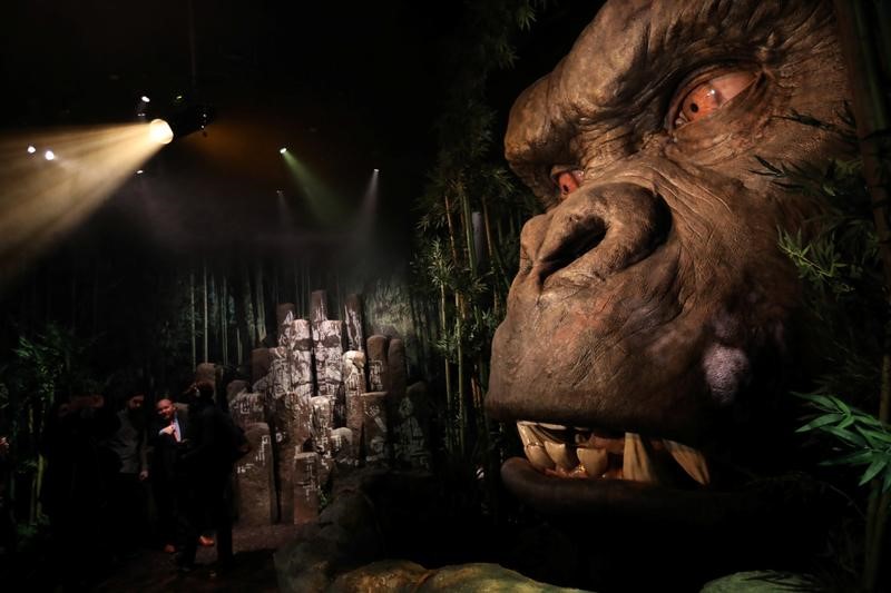 © Reuters. King Kong em cera do filme “Kong: A Ilha da Caveira” em exposição em Nova York