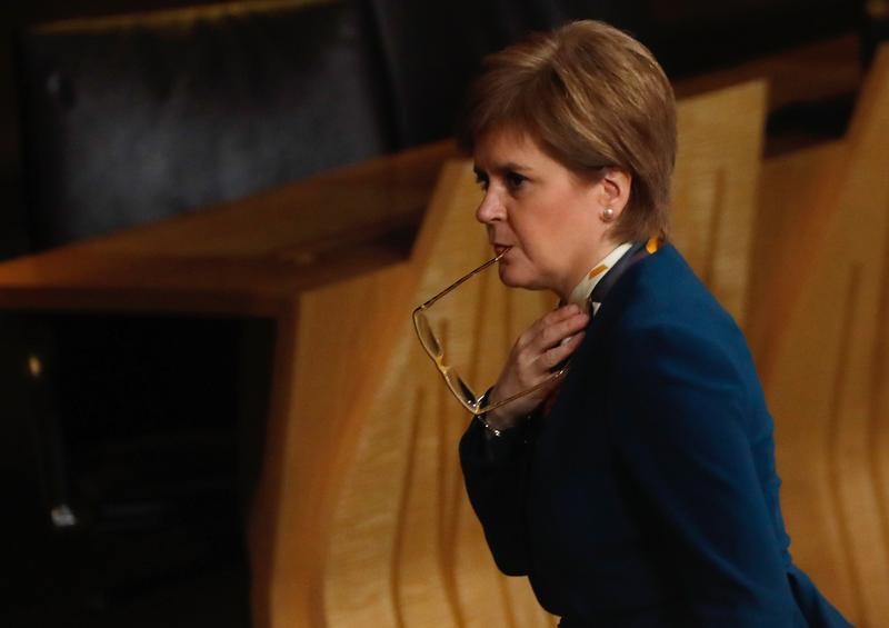 © Reuters. Scotland's First Minister Nicola Sturgeon attends the Brexit debate in the Scottish Parliament Edinburgh Scotland