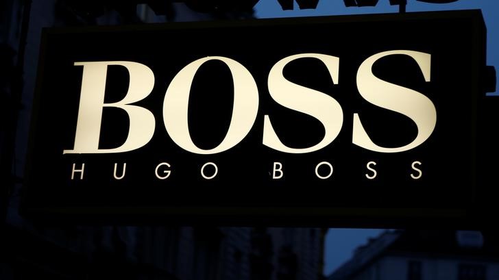 © Reuters. The logo of German fashion company Hugo Boss is seen in Vienna