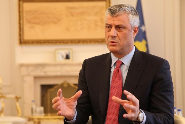 © Reuters. Kosovo's President Hashim Thaci gives an interview for REUTERS in his office in Kosovo's capital Pristina