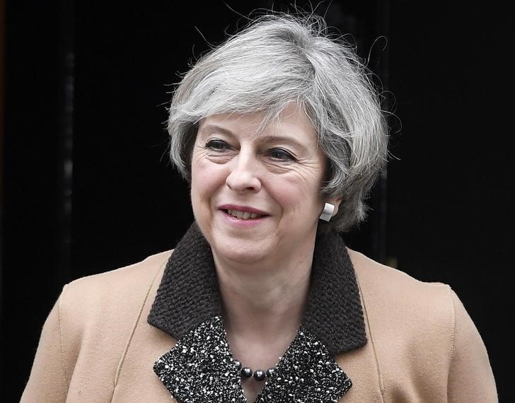 © Reuters. Primeira-ministra do Reino Unido, Theresa May, em Londres