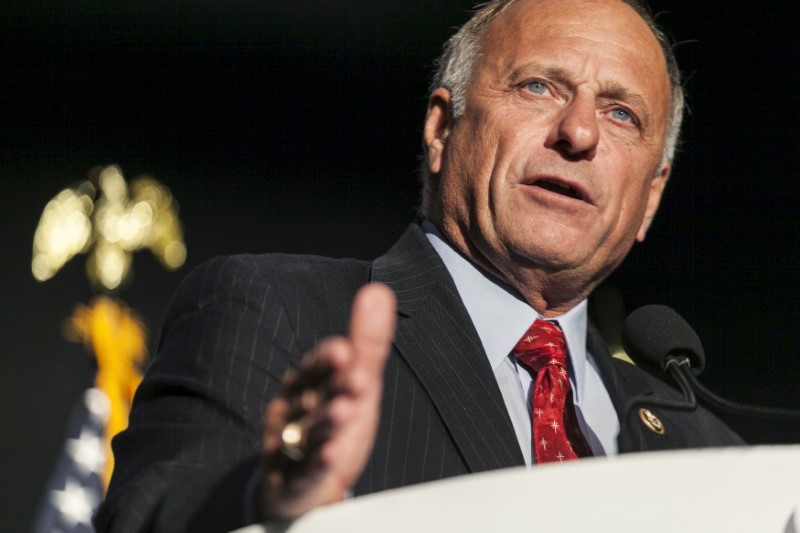 © Reuters. Iowa Representative Steve King speaks at the Iowa Faith and Freedom Coalition Forum in Des Moines